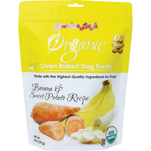 Grandma Lucy's Organic Banana Sweet Potato Oven Baked Dog Treats 14oz - Poudre Pet and Feed Supply